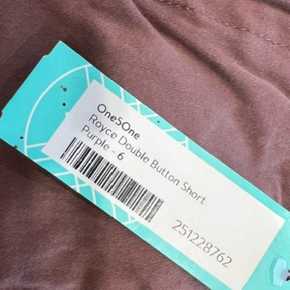 Royce Double Button Shorts. Purple size 6